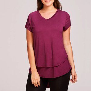 La Leche League "Lauren" V-Neck Nursing T-shirt - NWT! - Plum
